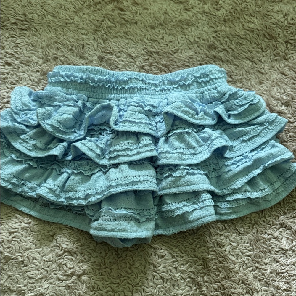SHEIN Light Blue Ruffled Skort - Picture 3 of 5